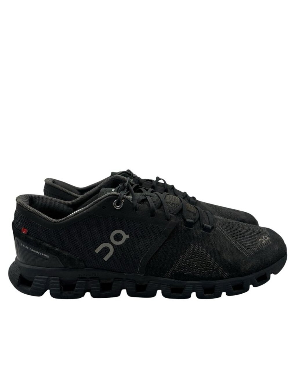 On Cloudflow Running Sneaker Shoes Mens Sz 10 Lace Up Low Top Mesh Black